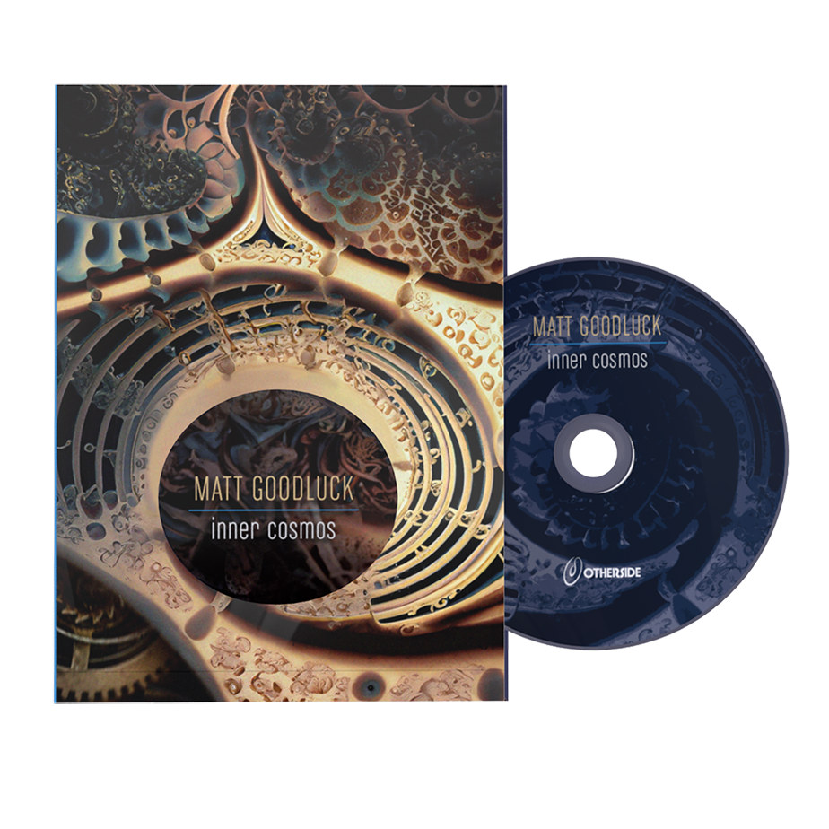 CD cover and disc for 'Inner Cosmos' by Matt Goodluck, featuring a detailed, artistic design.